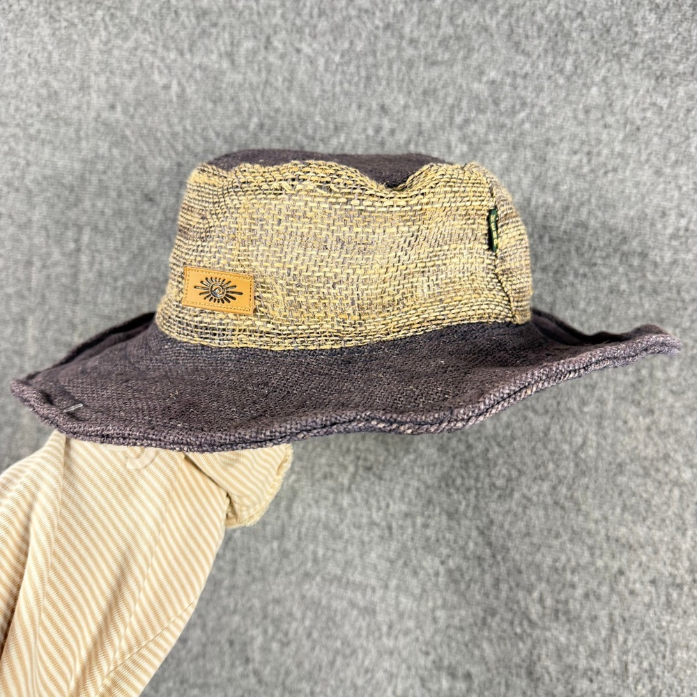 Sunny Life Hats Sun Hemp Cotton Wide Brim Floppy Hat Purple Natural Nepal Size M